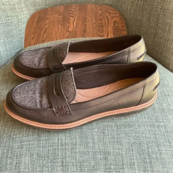 Clarks Women’s Comfort tweed black combo loafers new without tags size 8.5! 😍 - Picture 2 of 9